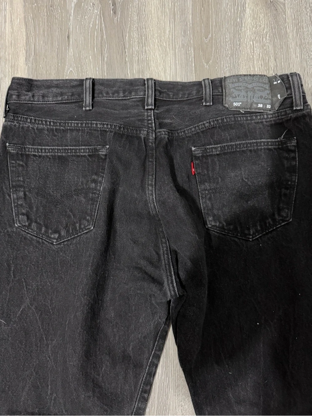Levi's 501 Men's Straight Black Button-Fly Jeans 38X32